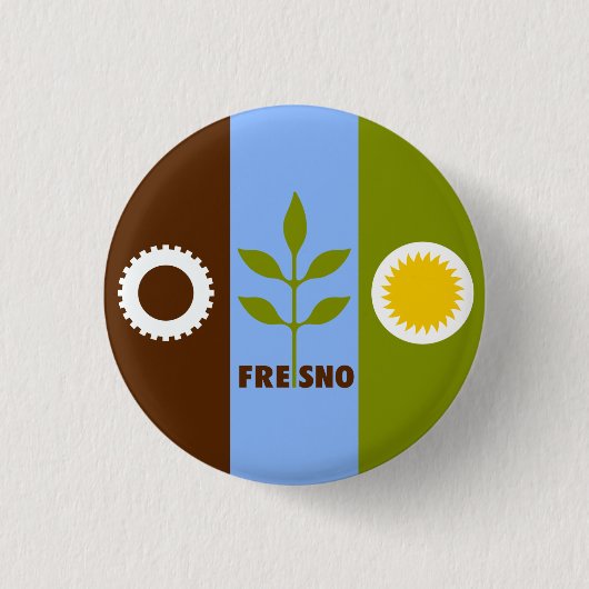 Vlag van Fresno, Californië Ronde Button 3,2 Cm (Voorkant)