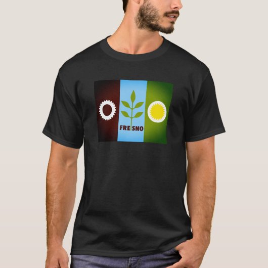 Vlag van Fresno, Californië T-shirt (Voorkant)