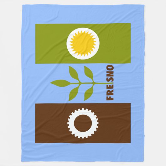 Vlag van Fresno Fleece Dekbed Deken (Voorkant)