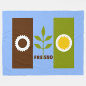 Vlag van Fresno Fleece Dekbed Deken (Voorkant (Horizontaal))