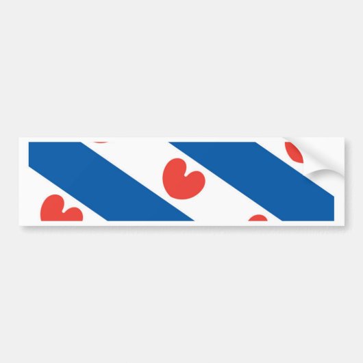 Vlag van Friesland Bumpersticker (Voorkant)
