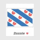 Vlag van Friesland, Nederland Sticker (Vel)