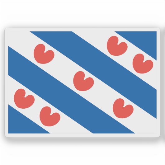 Vlag van Friesland, Nederland Sticker (Voorkant)