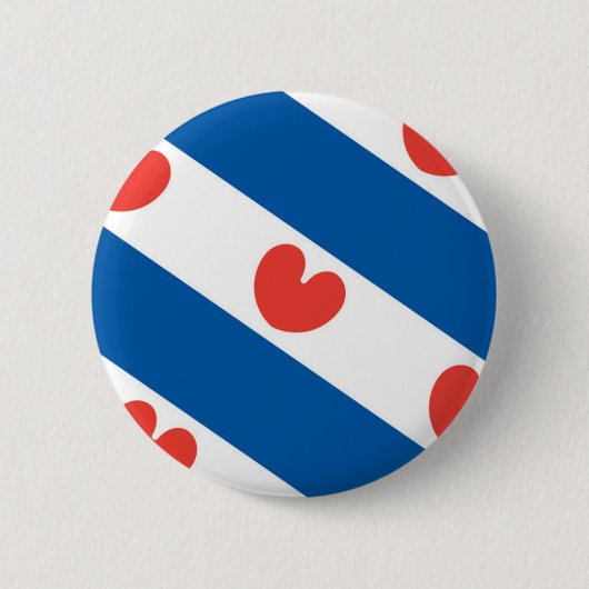 Vlag van Friesland Ronde Button 5,7 Cm (Voorkant)