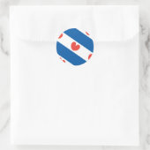 Vlag van Friesland Ronde Sticker (Tas)