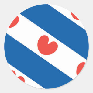 Vlag van Friesland Ronde Sticker