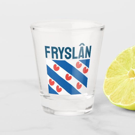 Vlag van Friesland Shot Glas (Voorkant)