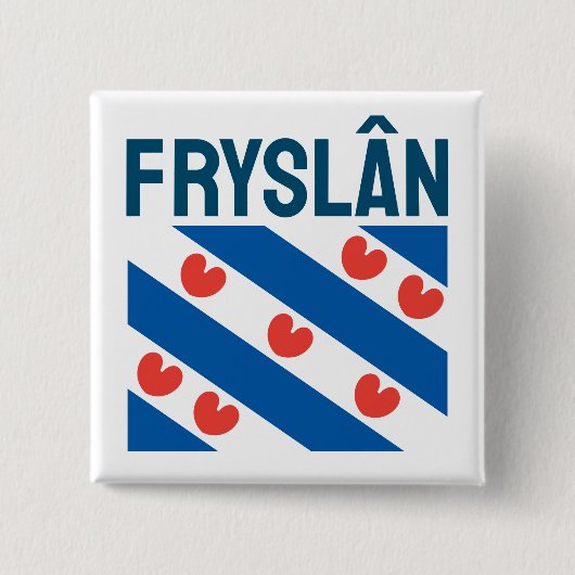 Vlag van Friesland Vierkante Button 5,1 Cm (Voorkant)