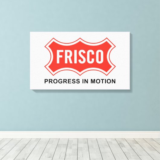 Vlag van Frisco (Texas City) Canvas Afdruk (Insitu (Houten vloer))