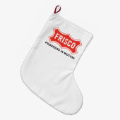 Vlag van Frisco (Texas City) Grote Kerstsok (Voorkant (Hangend))