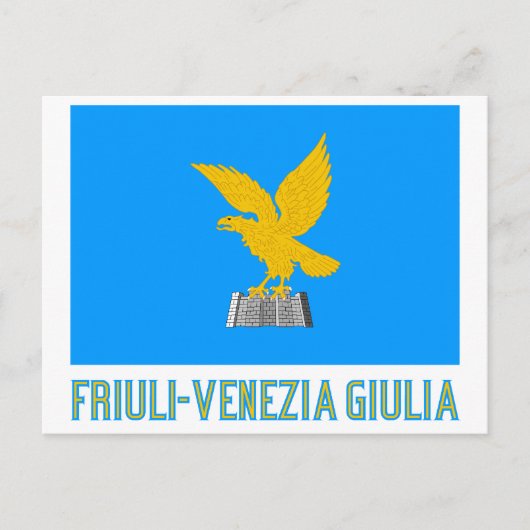 vlag van Friuli-Venezia Giulia met naam Briefkaart (Voorkant)