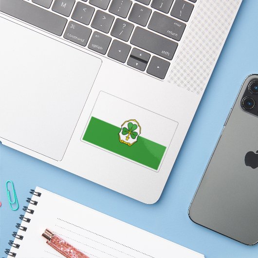 Vlag van Fürth, Duitsland Sticker (Laptop met iPhone)