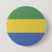 Vlag van Gaboen Ronde Button 7,6 Cm (Voorkant)