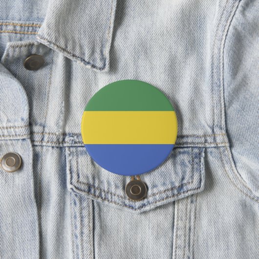 Vlag van Gaboen Ronde Button 7,6 Cm (In situ)