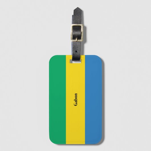 Vlag van Gabon Bagagelabel (Voorkant (verticaal))