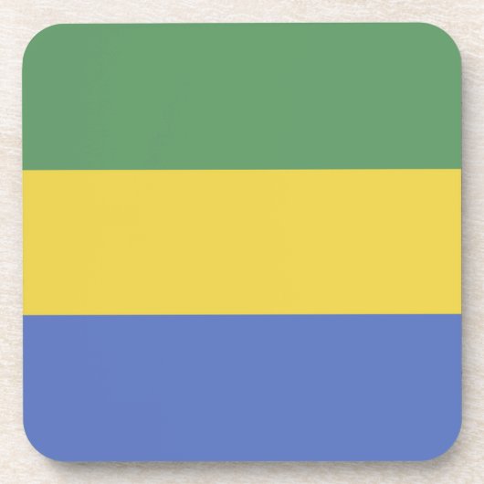 vlag van Gabon Bier Onderzetter (Voorkant)