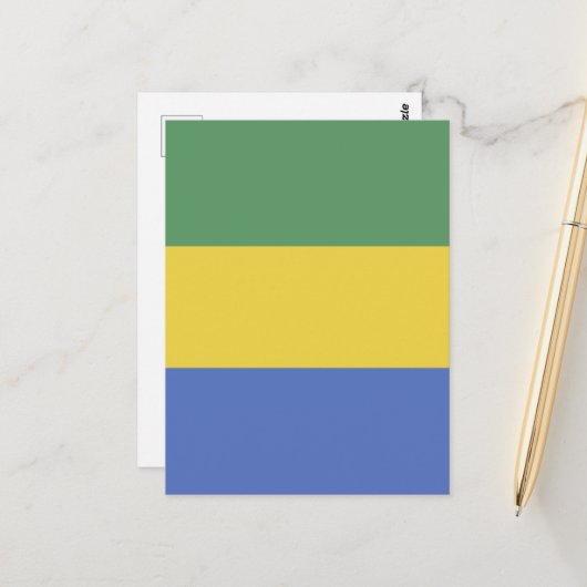 vlag van Gabon Briefkaart (Voorkant / Achterkant in situ)