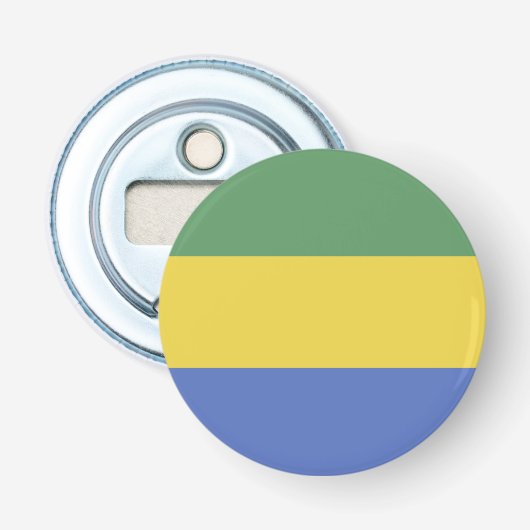 vlag van Gabon Button Flesopener (Voorkant)