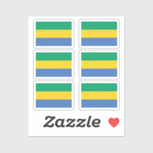 Vlag van Gabon Collectie pack van 6 Sticker