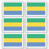 Vlag van Gabon Collectie pack van 6 Sticker (Voorkant)