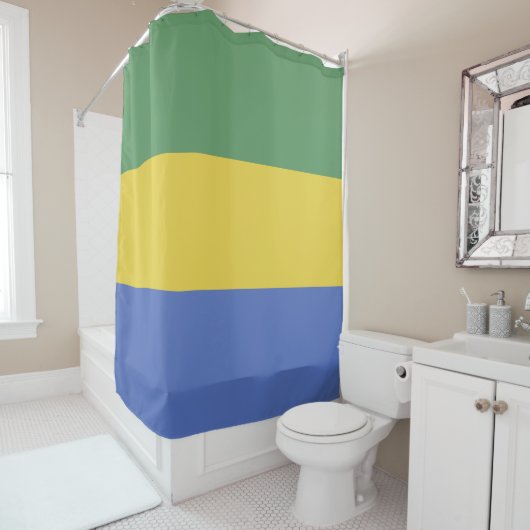 vlag van Gabon Douchegordijn (In situ)