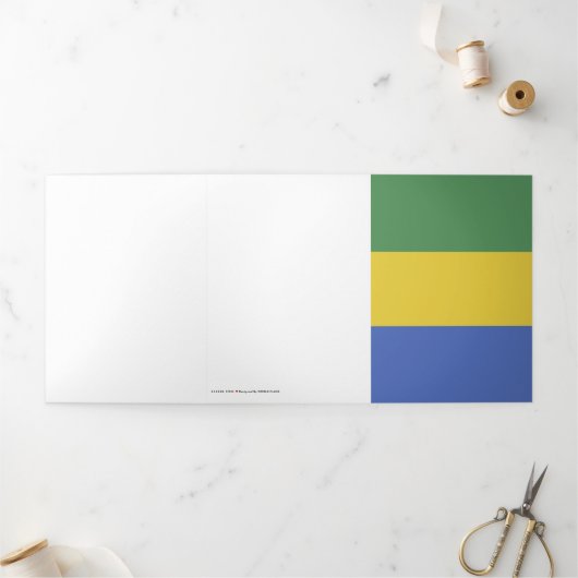 vlag van Gabon Drieluik Kaart (Buitenkant)