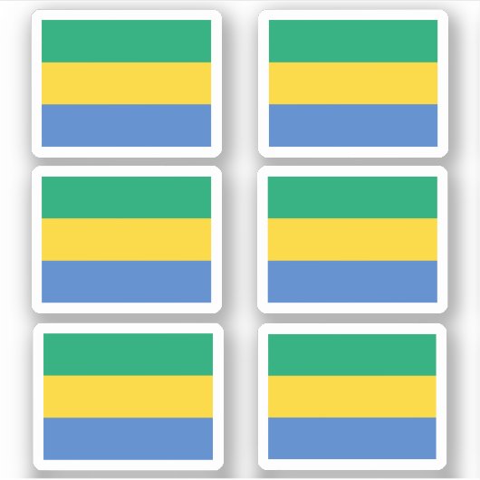 Vlag van Gabon - een collectie ticker Sticker (Voorkant)