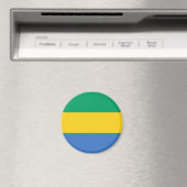 Vlag van Gabon (Gabon) Magneet (Insitu (Vaatwasser))