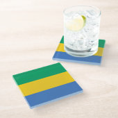 Vlag van Gabon Glazen Onderzetter (Schuin)