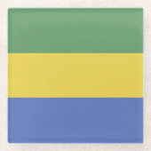 vlag van Gabon Glazen Onderzetter (Voorkant)