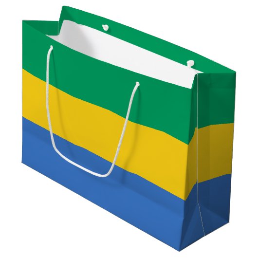 Vlag van Gabon Groot Cadeauzakje (Voorkant Gekanteld)