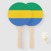 Vlag van Gabon Handwaaier (Voorkant en achterkant)