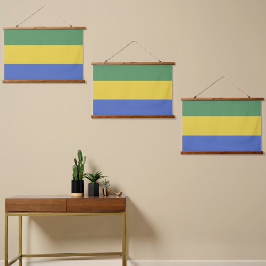 vlag van Gabon Hangend Wandkleed (Asymmetrisch)