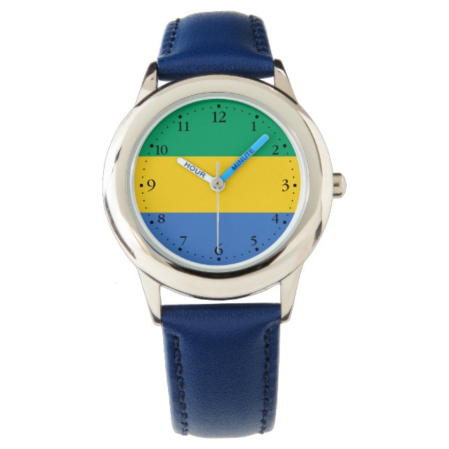 Vlag van Gabon Horloge (Voorkant)