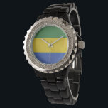 vlag van Gabon Horloge<br><div class="desc">Een ideaal geschenk voor al diegenen die patriottisch zijn van hun land!</div>