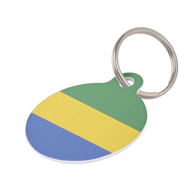 vlag van Gabon Huisdierpenning (Zijkant)