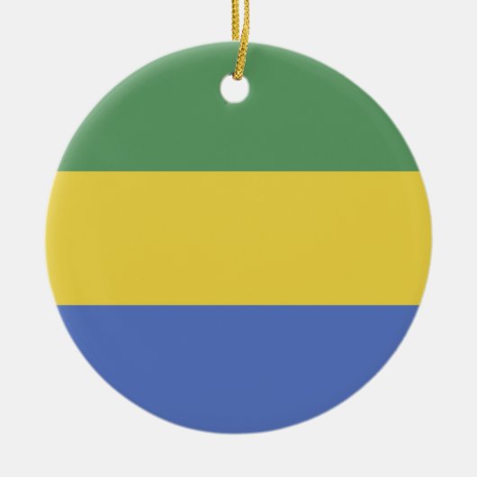 Vlag van Gabon Keramisch Ornament (Voorkant)