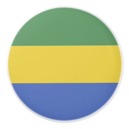 vlag van Gabon Keramische Knop (Voorkant)