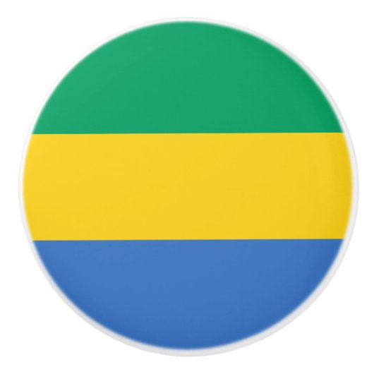 Vlag van Gabon Keramische Knop (Voorkant)