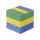 vlag van Gabon Kubus (Achter hoekig)