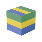 vlag van Gabon Kubus (Voorkant hoekig)