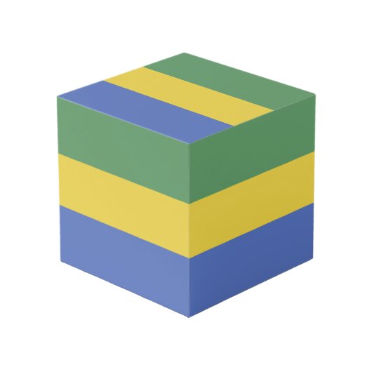 vlag van Gabon Kubus (Voorkant hoekig)