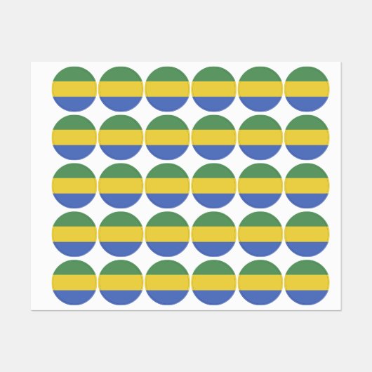 vlag van Gabon Labels (Vel)