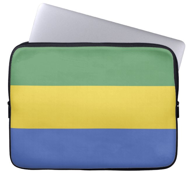 vlag van Gabon Laptop Sleeve (Voorkant)