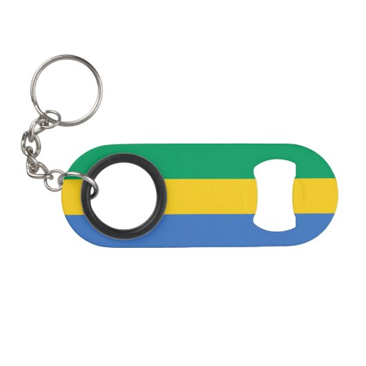 Vlag van Gabon Mini Flessenopener (Voorkant (Horizontaal))