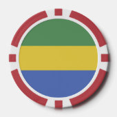 vlag van Gabon Poker Chips (Voorkant)