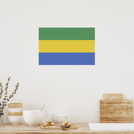 vlag van Gabon Poster (Keuken)