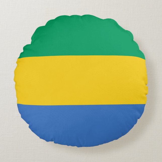 Vlag van Gabon Rond Kussen (Voorkant)