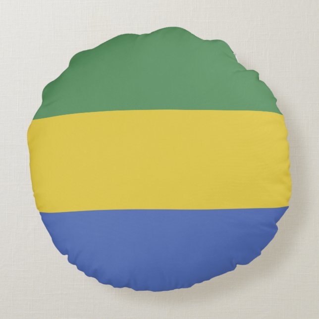 vlag van Gabon Rond Kussen (Achterkant)