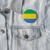vlag van Gabon Ronde Button 5,7 Cm (In situ)